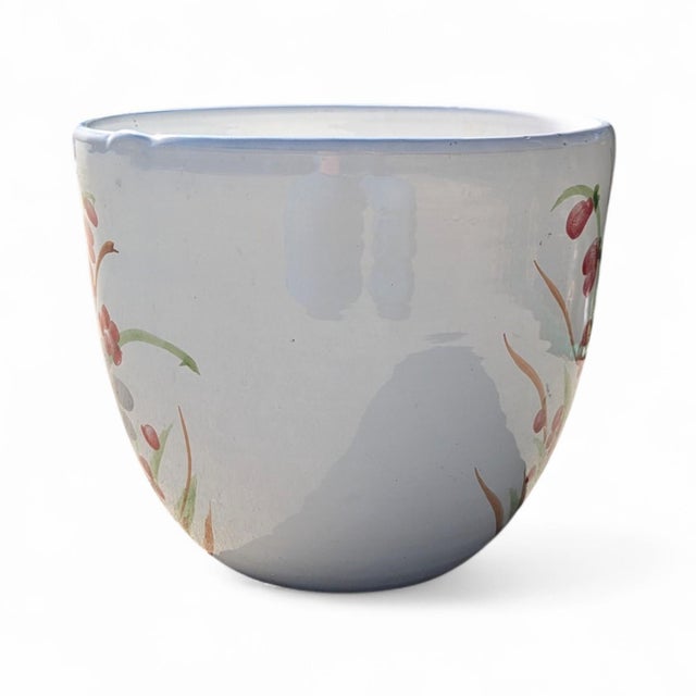 Ceramic Vintage Ceramic Botanical Flower Planter Made in Italy For Sale - Image 7 of 14