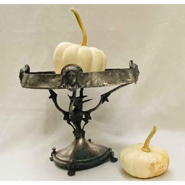 19th Century American Victorian Figural Silver-Plate Centerpiece Tazza For Sale - Image 4 of 18