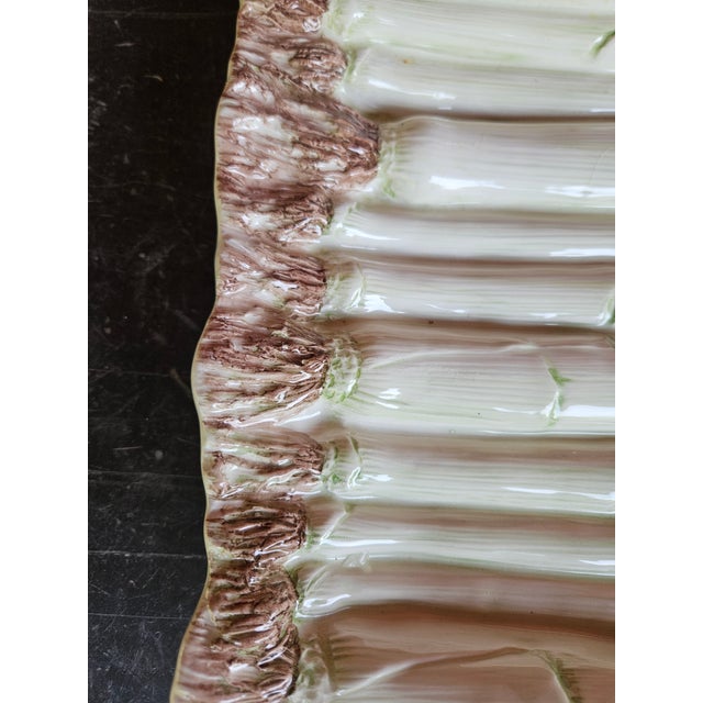 Large Italian Ceramic Leek Platter For Sale - Image 4 of 5