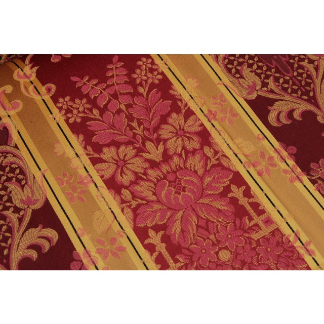 Vintage Camelback Damask Upholstered Sofa For Sale - Image 13 of 16