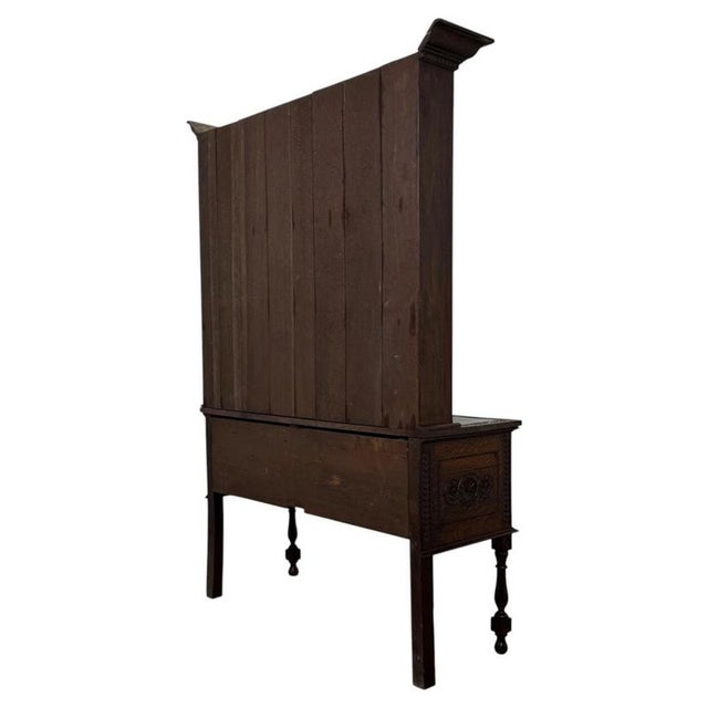 Brown Antique 19th Century English Oak Dresser with Carved Decoration For Sale - Image 8 of 12