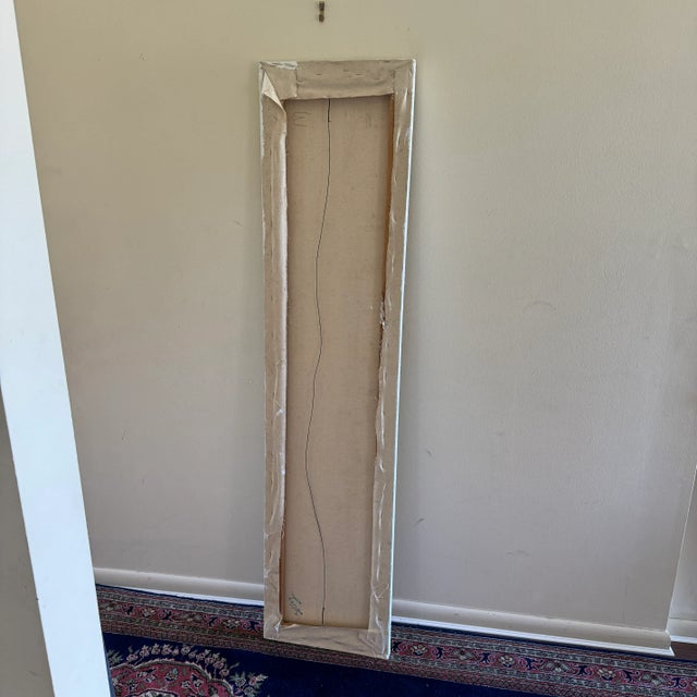 Large Original Vintage 1980s Oil on Canvas Pastel Colored Horizontal Painting #1 For Sale - Image 10 of 12