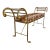 Vintage Hollywood Regency Gilt Metal Pagoda Bench With Tiger Print Upholstery and Paw Feet For Sale