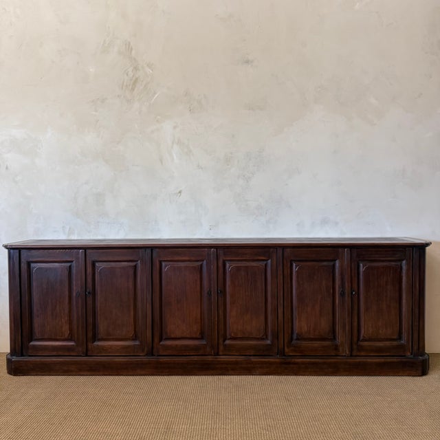 Bistro Reclaimed Wood Cabinet With 6 Doors in Dark Walnut Finish For Sale - Image 4 of 10