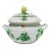 Small/Mini Green Porcelain Chinese Bouquet Apponyi Tureen with Handles from Herend Hungary For Sale
