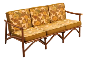 Vogue Coastal Vintage Rattan Bamboo Sofa