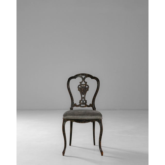 1860s French Louis XV Wooden Chair With Velvet Upholstered Seat For Sale - Image 16 of 18