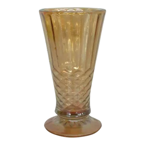 Marigold Carnival Glass Optic Diamond Vase