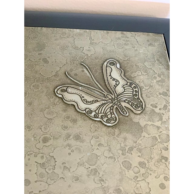 Vintage Ming Side Tables Metal Inlay - A Pair For Sale In Phoenix - Image 6 of 9