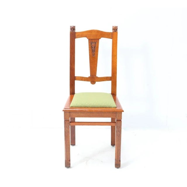 Arts & Crafts Art Nouveau Oak Side Chair by Kobus de Graff, 1900s For Sale - Image 9 of 9