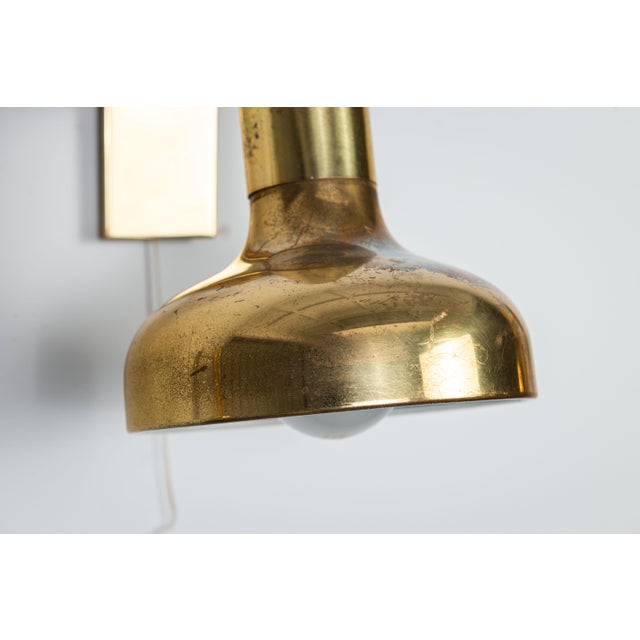 Vintage Brass Adjustable Wall Lamps, 1970s, Set of 3 For Sale - Image 11 of 18