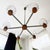 Brown Mid-Century Modern 6-Arm Chandelier with Pressed Glass Shades, Late 20th Century For Sale - Image 8 of 17