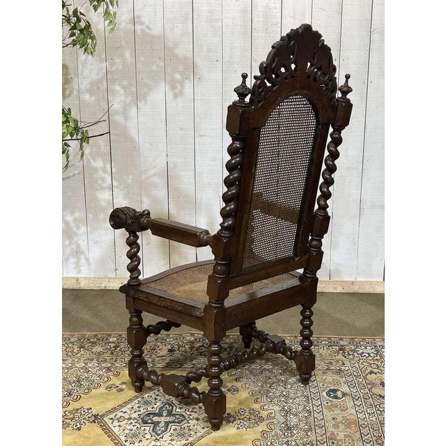 Wood Early 20th Century Louis XIII Oak Armchair For Sale - Image 7 of 18