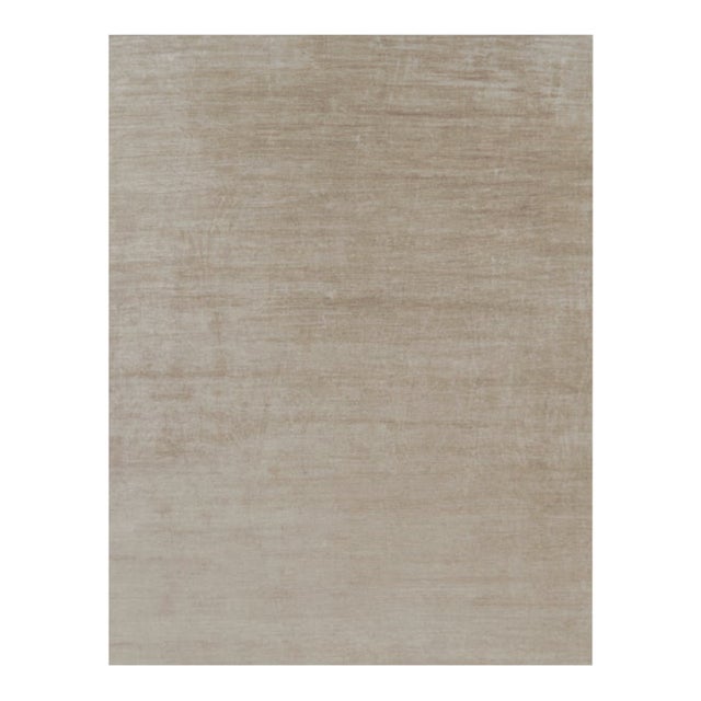 Rug & Kilim’s Oversized Modern Textural Rug in Beige-Brown Stripes and Striae - 13x17 For Sale