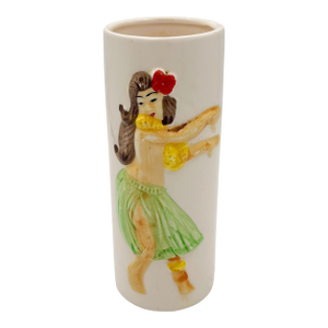 1950s Mid-Century Modern Hand-Painted Hula Girl R73a Ceramic Tumblar Cup by Orchids of Hawaii