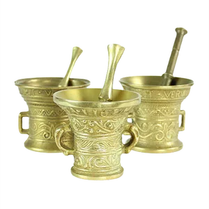 Vintage Brass Pestle & Mortars, Czechoslovakia, 1950s, Set of 3