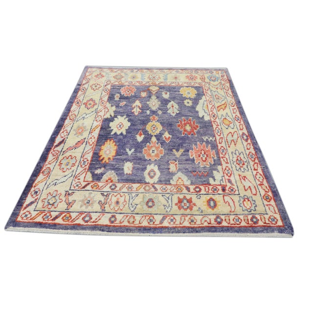 21st Century Handwoven Oriental Desert Sand & Grey Turkish Oushak Rug 5'4" X 6'9" For Sale - Image 9 of 9