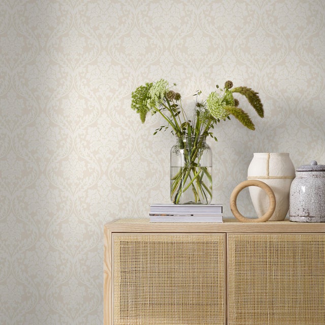 Contemporary Boråstapeter Firenze Wallpaper In Pearl For Sale - Image 3 of 3