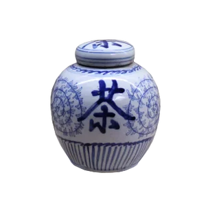 Chinese Oriental Small Blue White Porcelain Ginger Jar