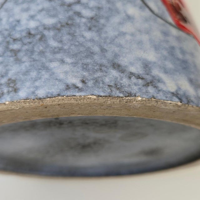 Vintage Vase in Red and Yellow Ceramic, 1950 For Sale - Image 11 of 16