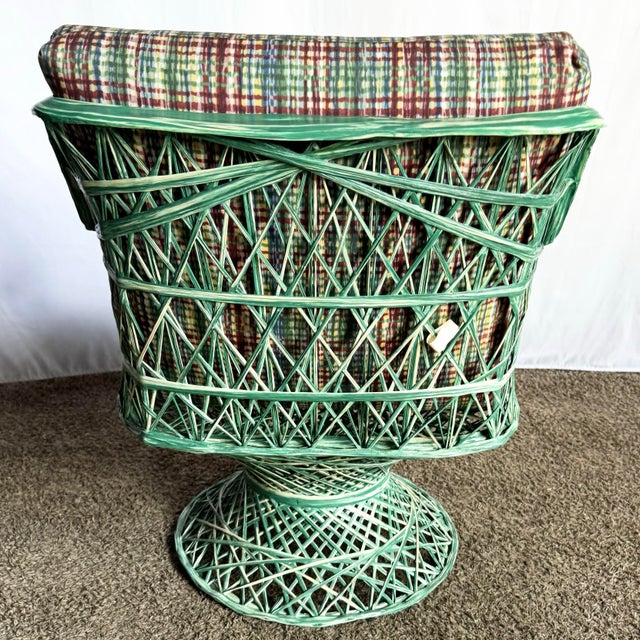Russell Woodard Mid Century Modern Spun Fiberglass Green Lounge Chair For Sale - Image 4 of 6
