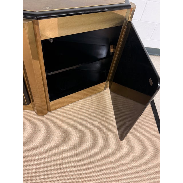 1970’s “Tree of Life” Shaved Corner Console Cabinet by Bernhard Rhône for Mastercraft For Sale In Cleveland - Image 6 of 12