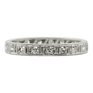 Platinum & Diamond Eternity Wedding Band Ring Size 4.5