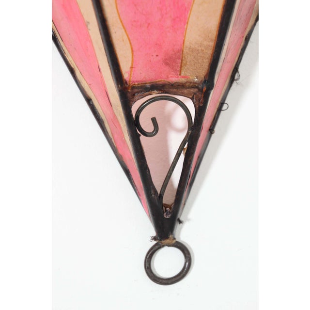 Late 20th Century Handcrafted Moroccan Tribal Art Wall Sconce, Hide & Iron, 1980s Design For Sale - Image 5 of 8