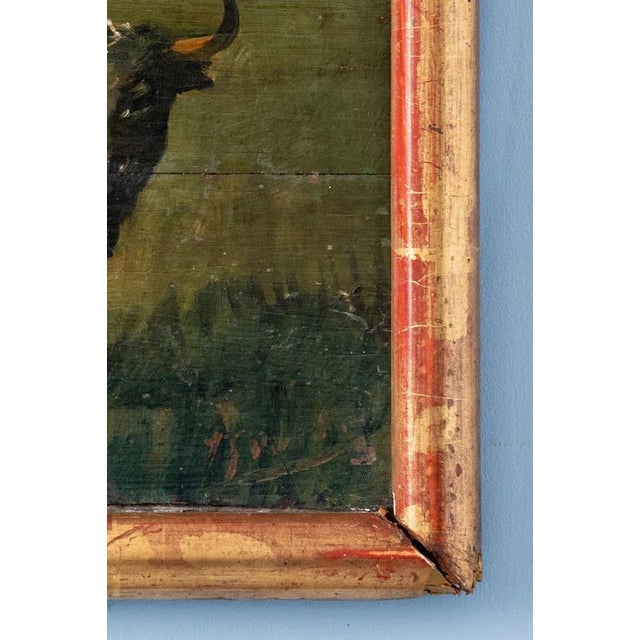 French School Artist, The Camargue Bull, Oil Painting on Board, 19th Century For Sale - Image 6 of 8