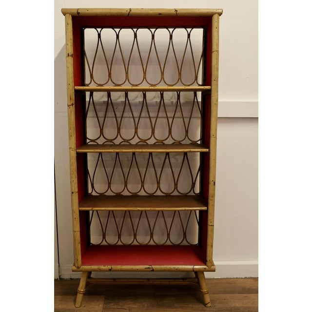 Goldenrod Bamboo Bookcase Room Divider, 1960s For Sale - Image 8 of 8