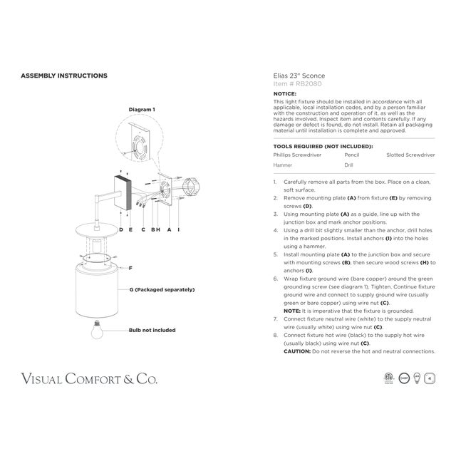 Modern Ray Booth for Visual Comfort Signature Elias 23" Sconce in Bronze with Clear Glass For Sale - Image 3 of 4