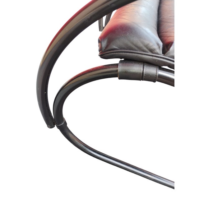 Animal Skin 1970s Pair of Black Leather and Steel Cantilever Armchairs For Sale - Image 7 of 12