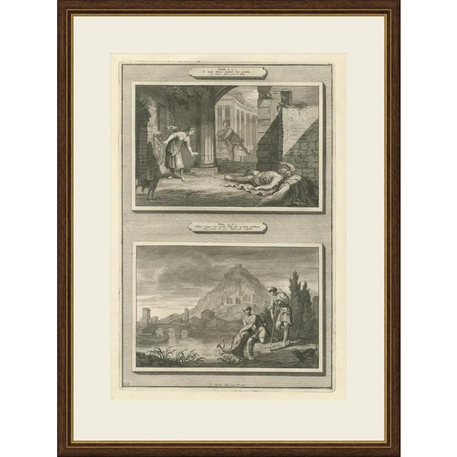 This original copper engraving from Pieter Mortier's illustrated Bible, published in Amsterdam circa 1700, shows two...