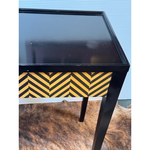 Contemporary J C Modern Alexander Julian Collection Herringbone Console Table For Sale - Image 3 of 12