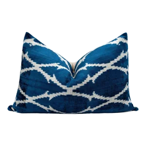 Canvello Silk Velvet Navy Blue Throw Pillow + Down Insert