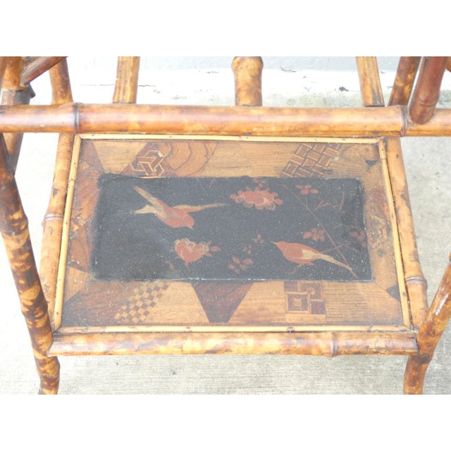 Late 19th Century Late 19th Century Victorian Japanned Bamboo Magazine Rack For Sale - Image 5 of 9