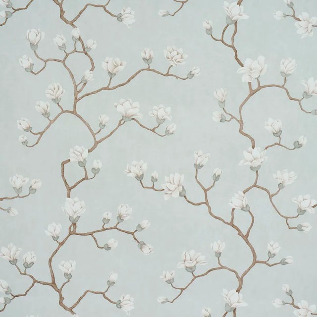 Schumacher Magnolia Tree Wallpaper In Dusty Sky For Sale