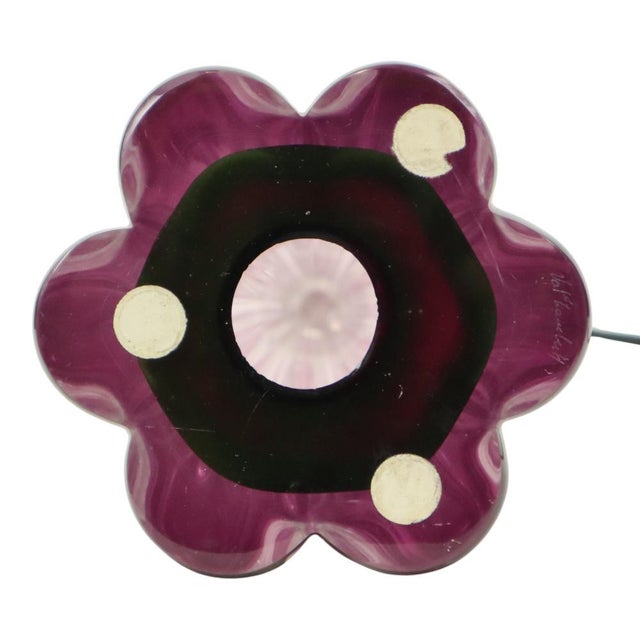 Purple Crystal Table Lamp from Val Saint Lambert, 1960s For Sale - Image 11 of 14