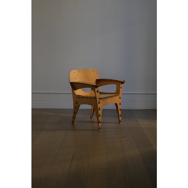 1990s 1990 Attributed to David Kawecki Puzzle Chair in Laser-Cut Birch/Plywood, Usa For Sale - Image 5 of 18