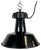Industrial Black Enamel Factory Lamp with Cast Iron Top, 1960s For Sale