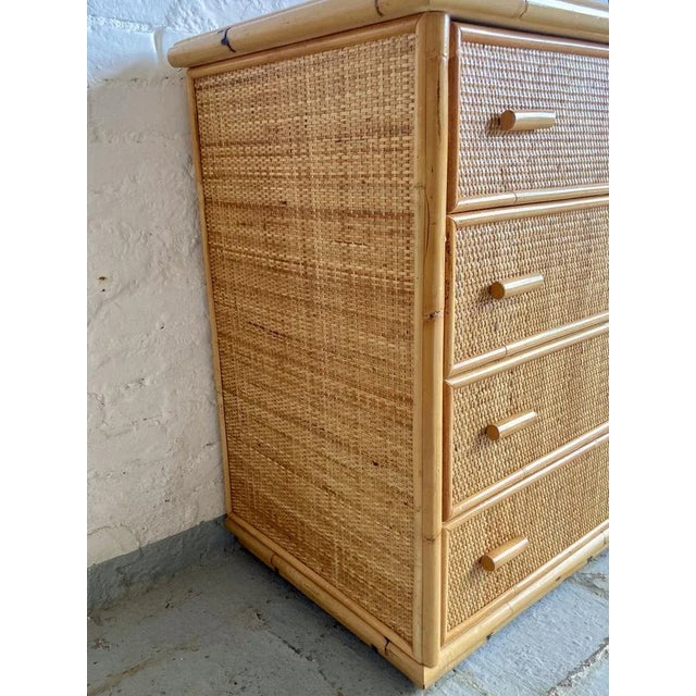 Italian Wicker and Rattan Chest of Drawers, 1970s For Sale - Image 9 of 14