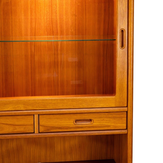 Sun Cabinet Teak Hutch Display Cabinet Credenza Mid Century Modern Lighted For Sale In Tampa - Image 6 of 16