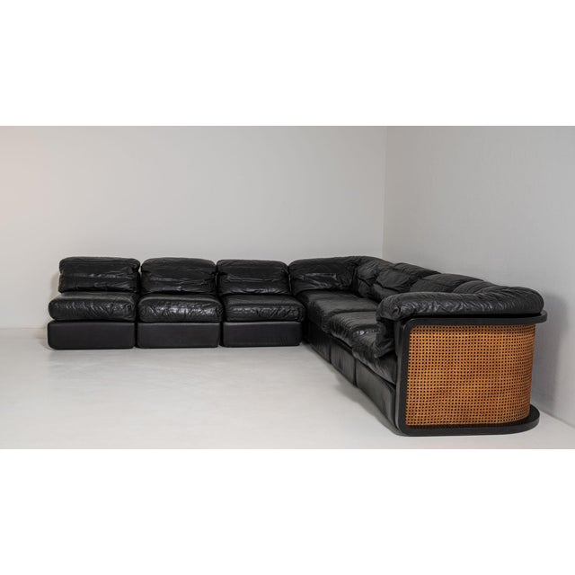 French 19th Century France Black Leather Sofa For Sale - Image 3 of 10