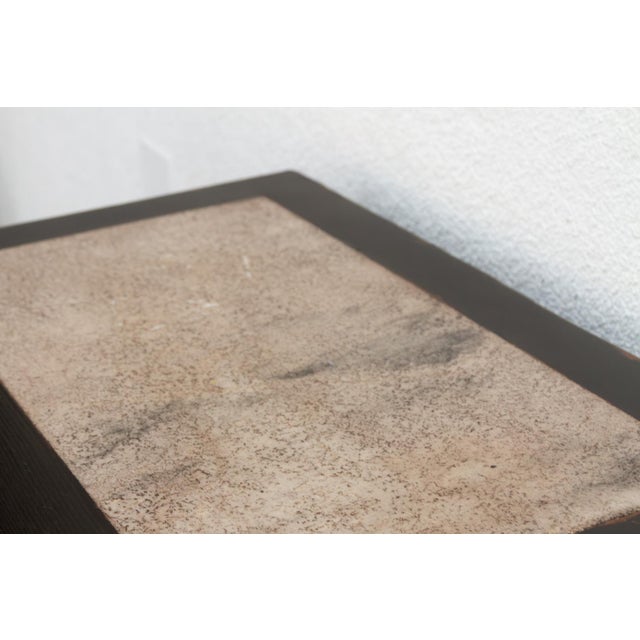 Wood 20th Century Black Lacquer Stone Top Console For Sale - Image 7 of 13