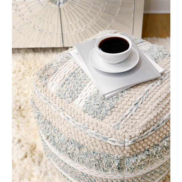 Pasargad Home Grandcanyon Cotton Braided Pouf For Sale - Image 9 of 11