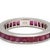 5.6ct Square Ruby Eternity Band Ring, 18k White Gold, Ring Size 6 For Sale In Greensboro - Image 6 of 7