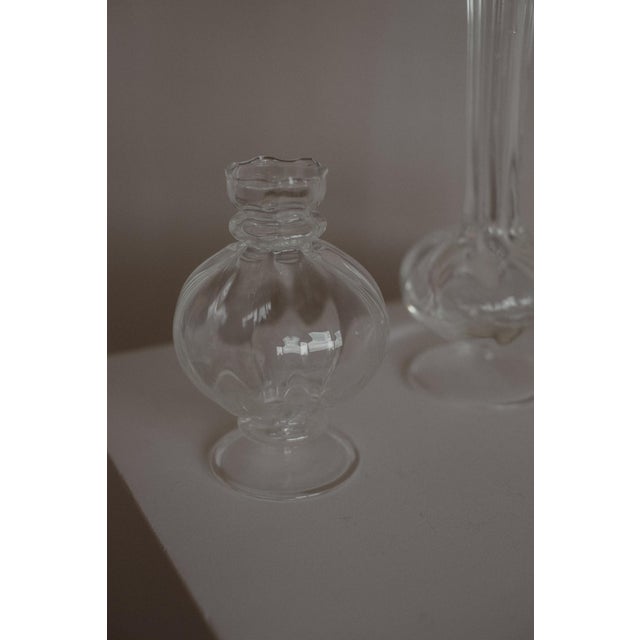 Vintage Clear Glass Bud Vases, Set of 3 For Sale - Image 5 of 6