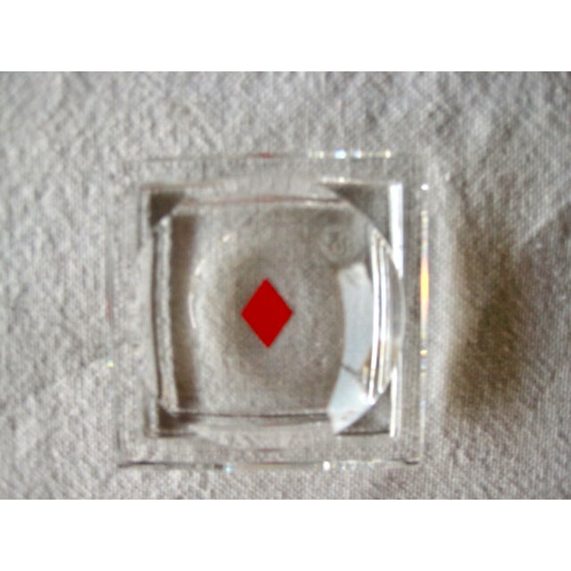 1960s Baccarat Crystal Paying Card Symbols Nuts Dish For Sale - Image 6 of 10