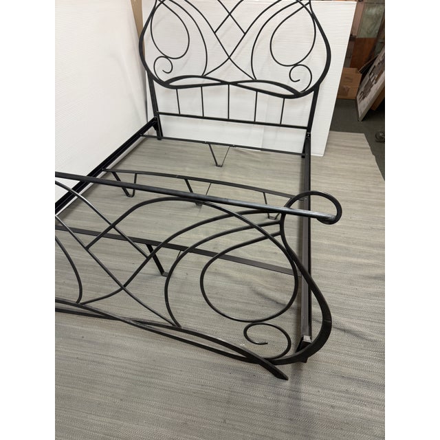 Metal Queen Size Wesley Allen Melody Bed Frame For Sale - Image 7 of 12