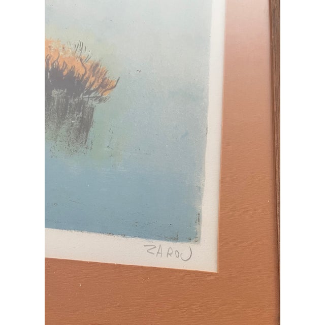 1960s Vintage French Landscape Lithograph Bulls on the Water For Sale - Image 5 of 10